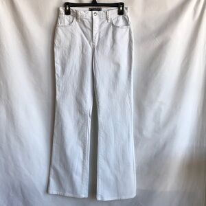 NYDJ Premium Denim white cotton spandex flare jeans, size 2